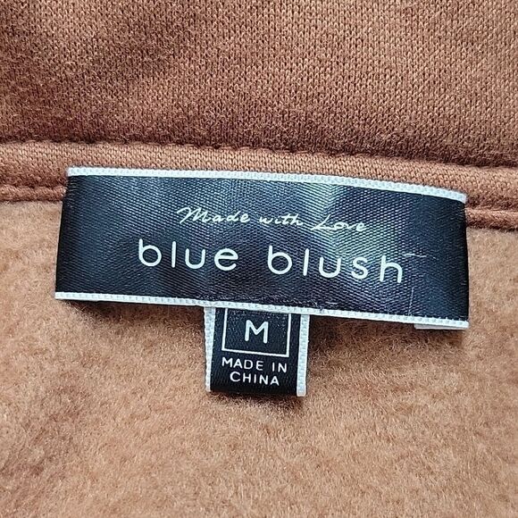Blue Blush Brown Fleece Oversized Jacket Size Medium - Picture 7 of 9